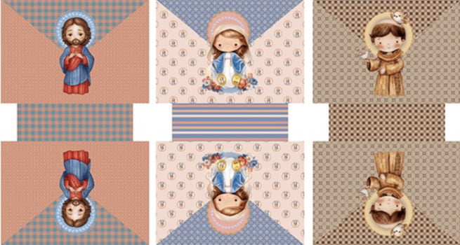 Tricoline estampa digital painel necessaires Santinhos