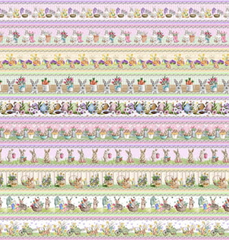 Tricoline estampa digital barrado coelhos fofos