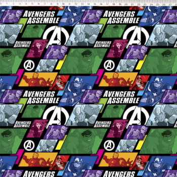 Tricoline estampa digital Marvel All Avengers 2