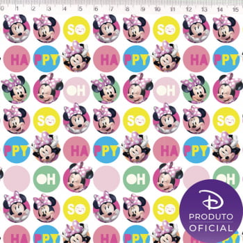 Tricoline estampa digital Minnie com bolas