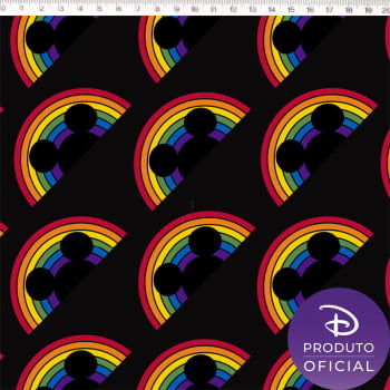 Tricoline estampado Mickey Pride arco-íris 