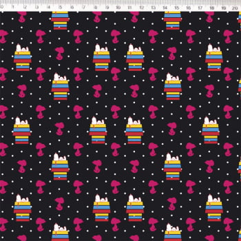 Tricoline estampado Snoopy colorido 