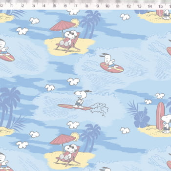 Tricoline estampado Snoopy surf