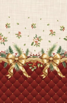 Sarja estampa digital toalha de mesa laços de natal 