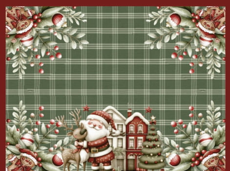 Sarja impermeável estampa digital americano noel