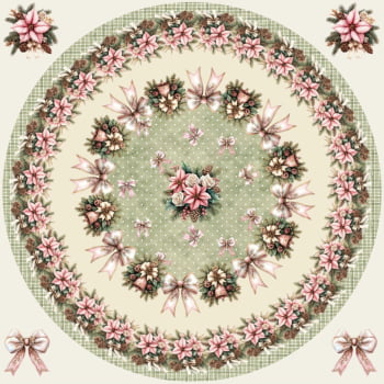 Sarja leve estampa digital toalha redonda bela flor