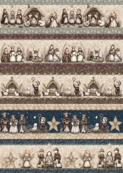 Tricoline estampa digital barrado Belém - CORTES 0,55m x 1,50m