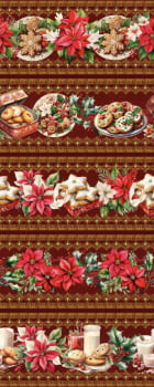 Tricoline estampa digital barrado biscoitos de natal 