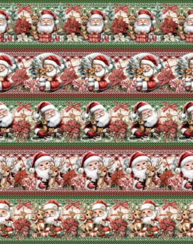 Tricoline estampa digital barrado meu querido papai noel - CORTES 0,55m x 1,50m 