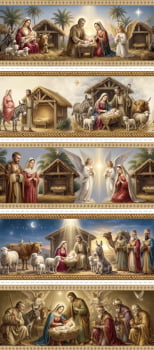 Tricoline estampa digital barrado natal celestial - CORTES 0,55m x 1,50m 