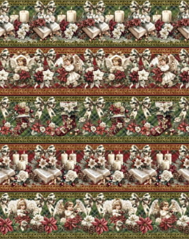 Tricoline estampa digital barrado natal de fé - CORTES 0,55m x 1,50m 