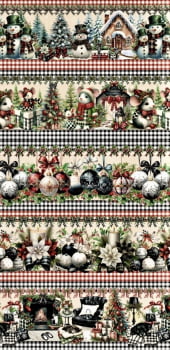 Tricoline estampa digital barrado natal elegante - CORTES 0,55m x 1,50m