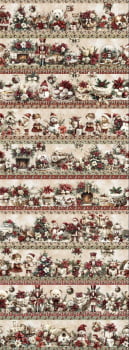 Tricoline estampa digital barrado natal tradicional - CORTES 0,55m x 1,50m