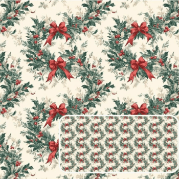 Tricoline estampa digital natal laços 