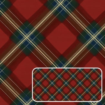 Tricoline estampa digital natal xadrez vermelho 