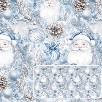 Tricoline estampa digital papai noel blue
