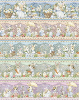 Tricoline estampa digital barrado cut bunny - CORTES 0,55m x 1,50m 