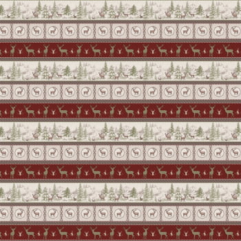 Tricoline estampa digital barrado renas - CORTES 0,55m x 1,50m