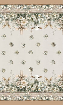 Tricoline estampa digital toalha de mesa Páscoa religiosa 