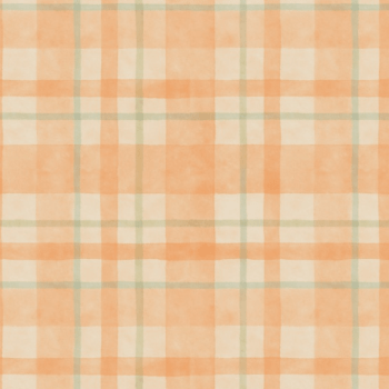 Tricoline estampa digital xadrez aquarelado laranja 